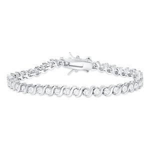 Sterling Silver 925 5mm Cubic Zirconia Tennis Bracelet